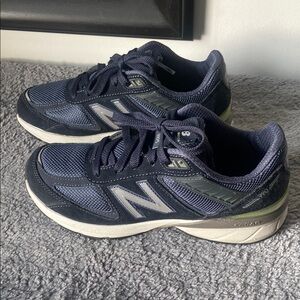 New Balance Blue and White Sneakers with Mesh Upper
